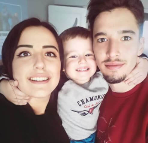 Altay Bayindir with his wife and son.